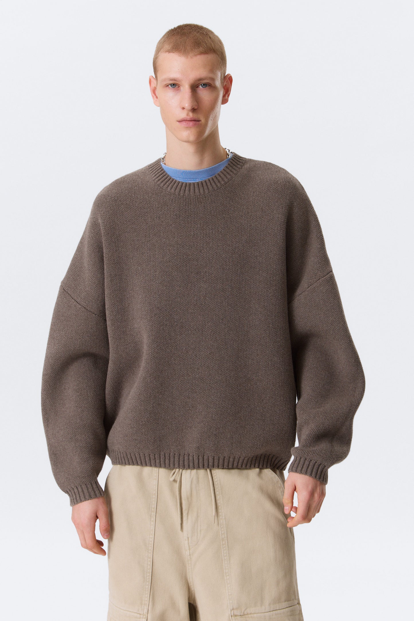Oversize-Pullover aus schwerer Baumwolle