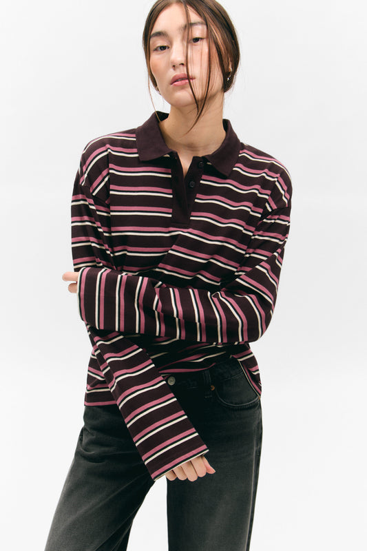 Langärmliges Poloshirt aus Baumwolle