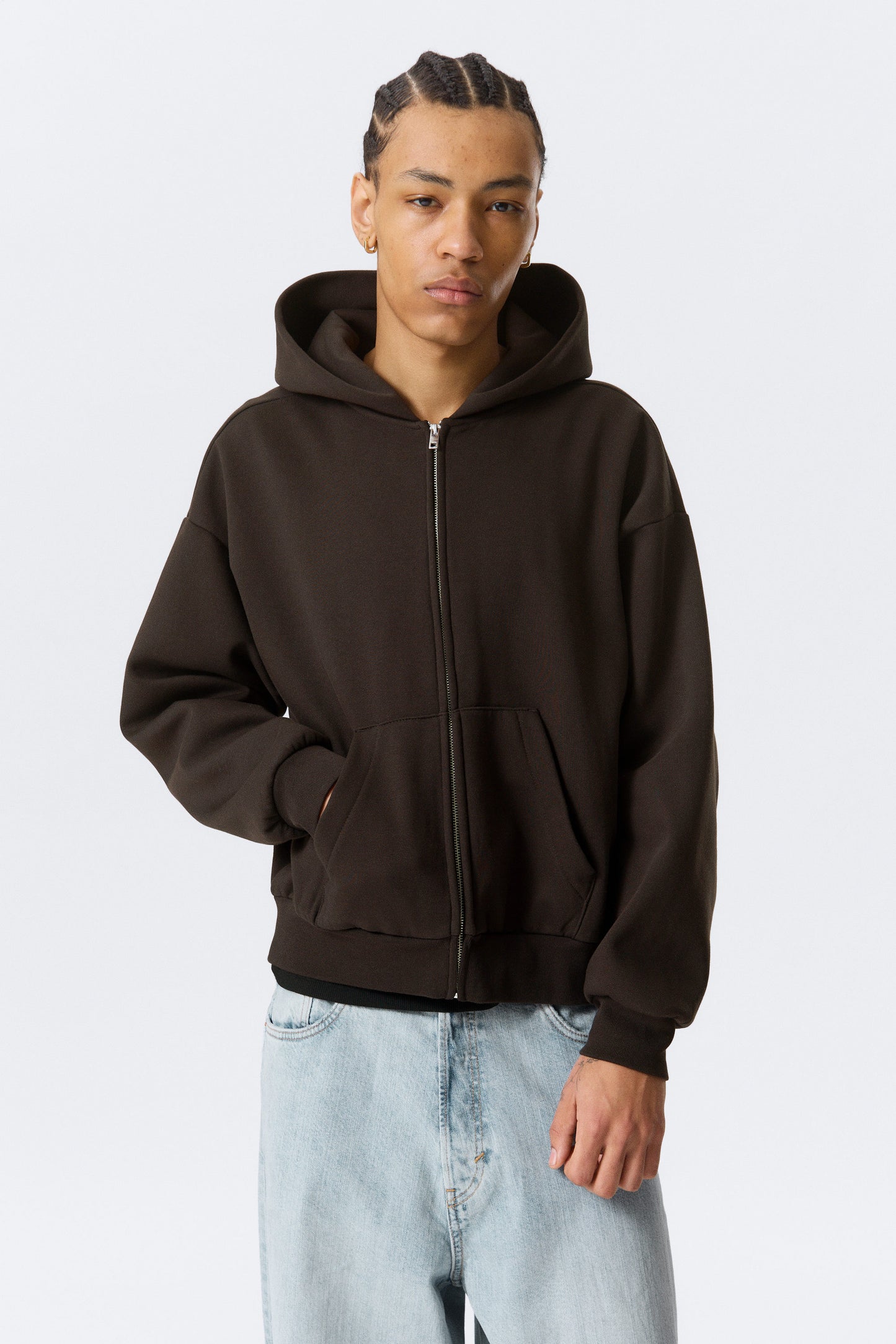 Weit geschnittener Zip-Hoodie