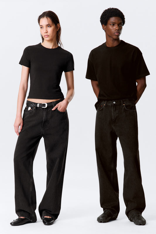 Galaxy Mid Waist Loose Straight Leg Jeans