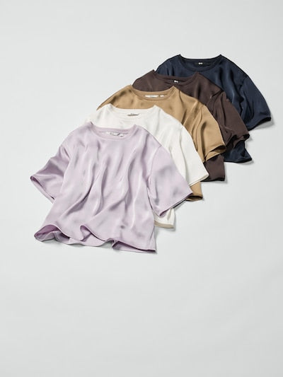 Satin Oversized Short Blouse (Half Sleeve)