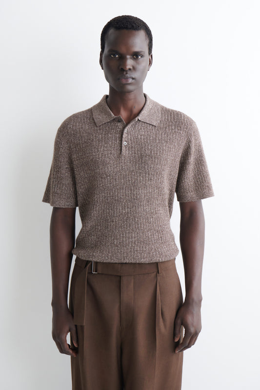 CASHMERE-LINEN POLO SHIRT