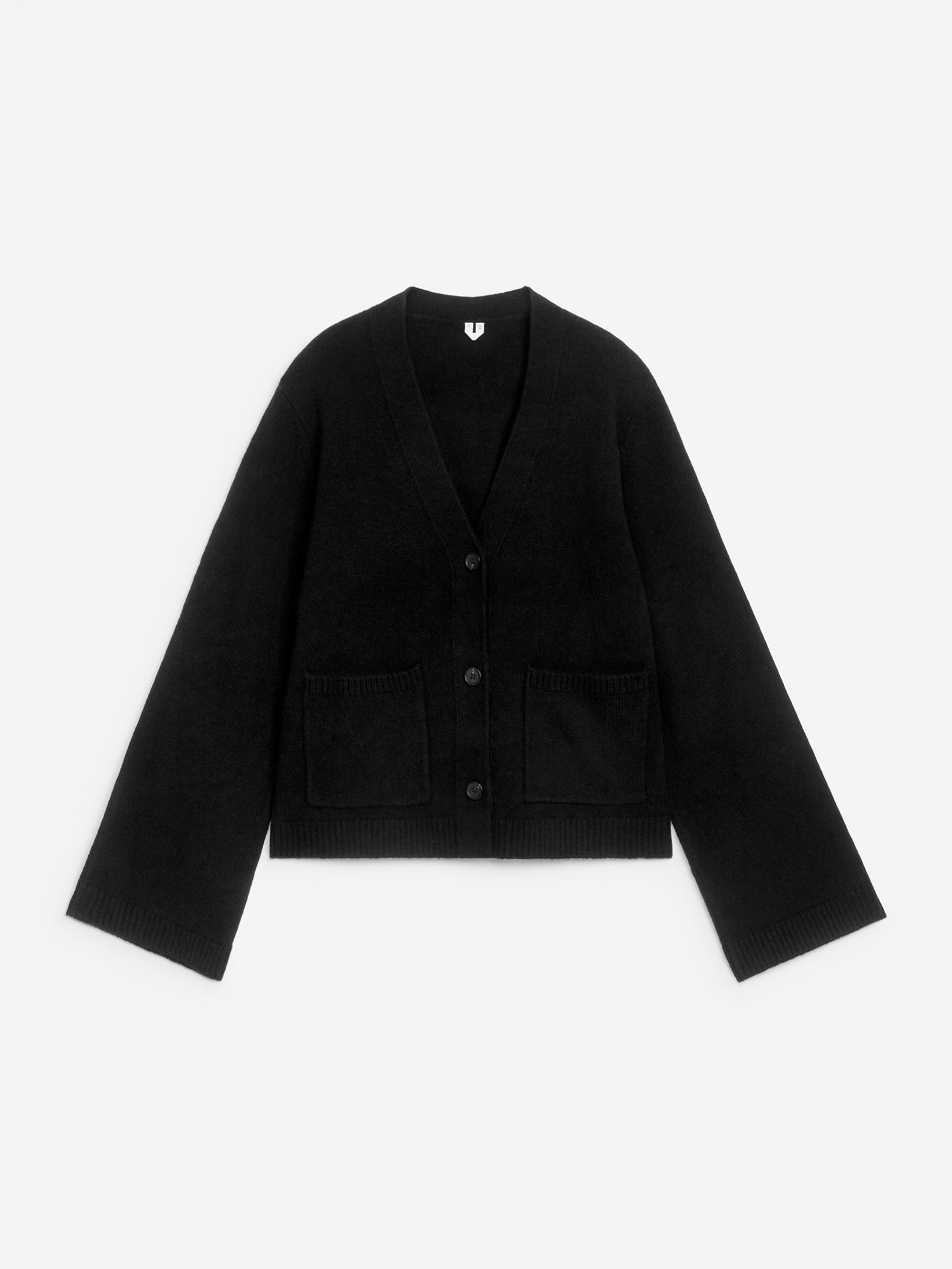 Strickjacke aus Wolle-Schwarz-12838