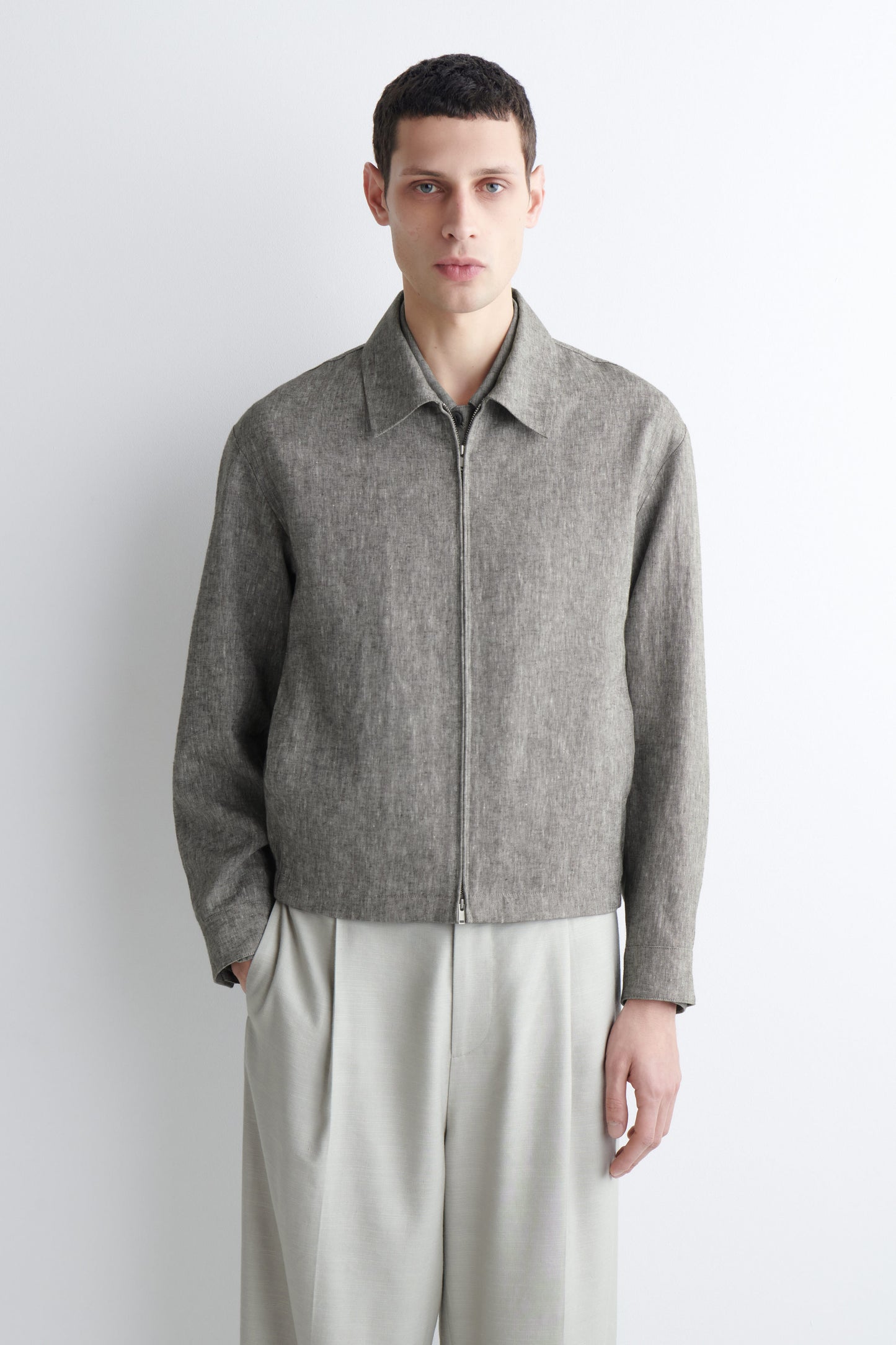 LINEN BLOUSON JACKET