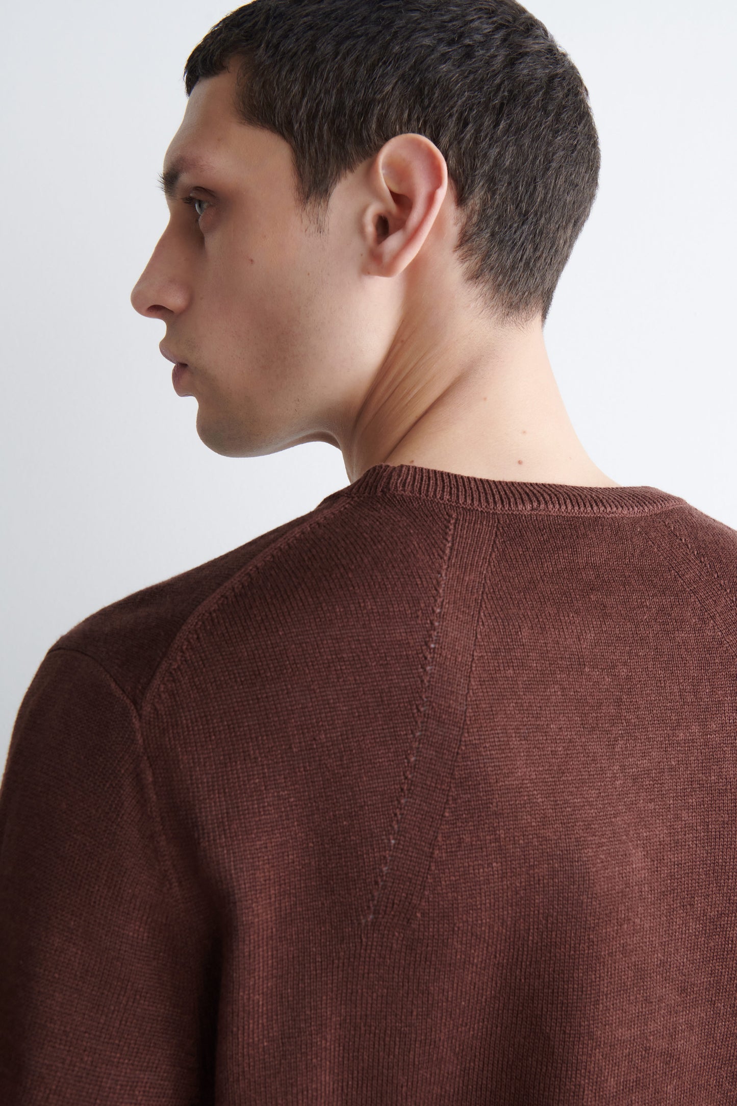 KNITTED LINEN CREW-NECK JUMPER