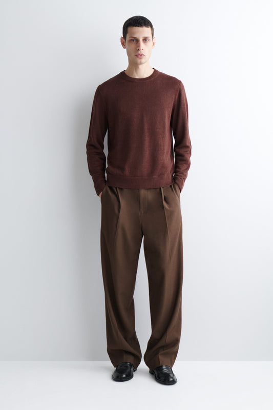 KNITTED LINEN CREW-NECK JUMPER