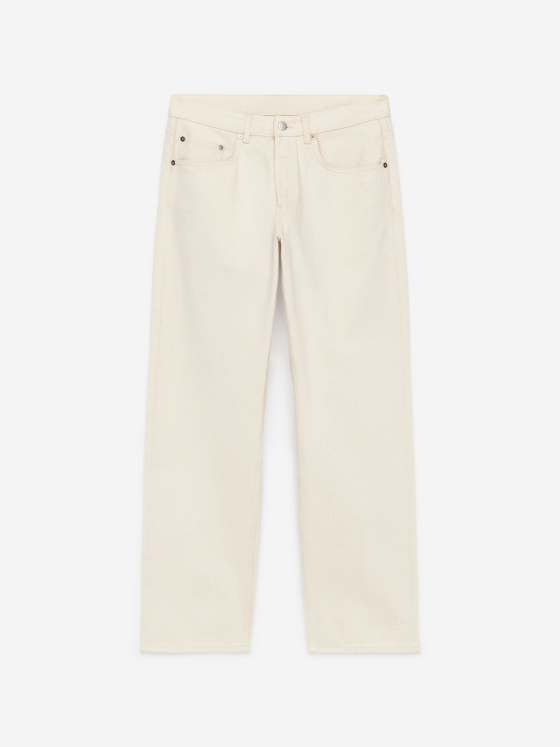 OCEAN Loose Straight Jeans-Beige-8915