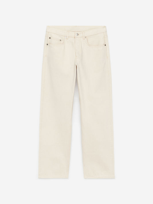 OCEAN Loose Straight Jeans-Beige-8915