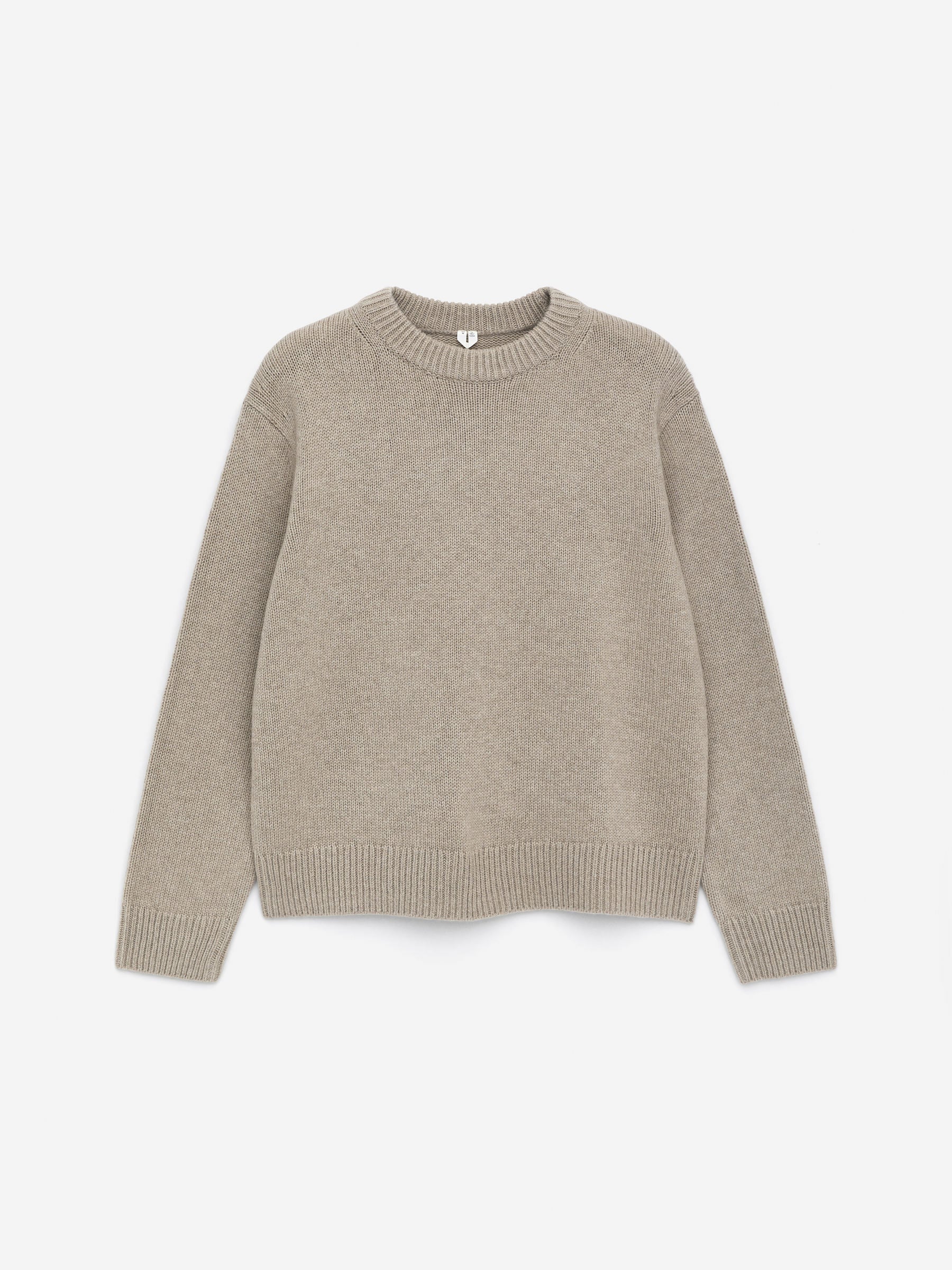 Pullover aus schwerem Wollstrick-Beige-15935