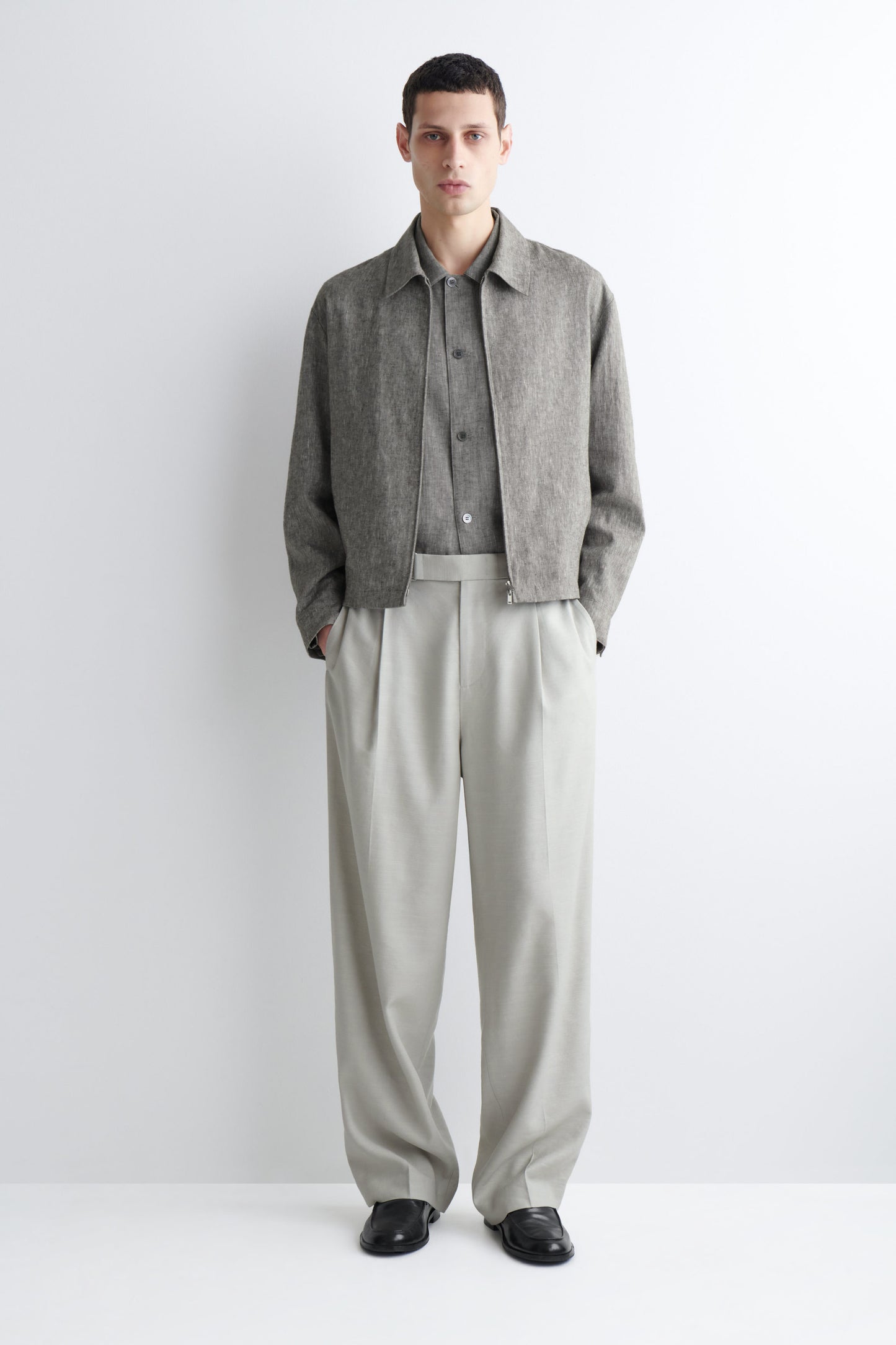 LINEN BLOUSON JACKET
