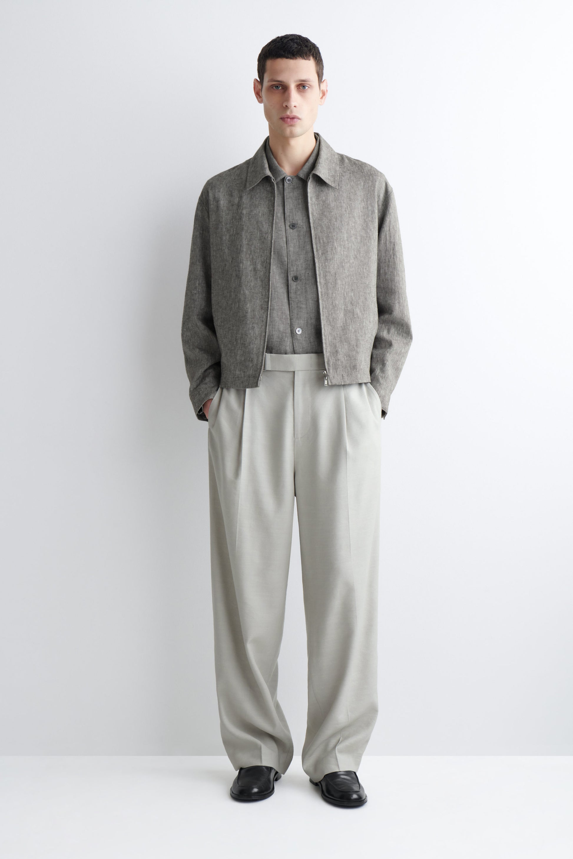 LINEN BLOUSON JACKET