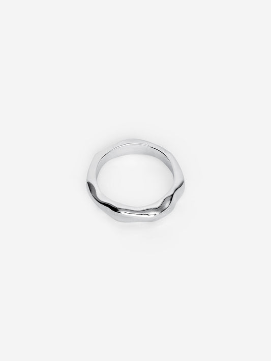 Silberfarbener Ring-Grau-14650
