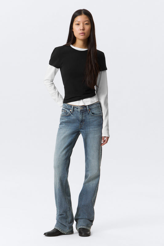 Tension Mid Rise Slim Bootcut Leg Jeans