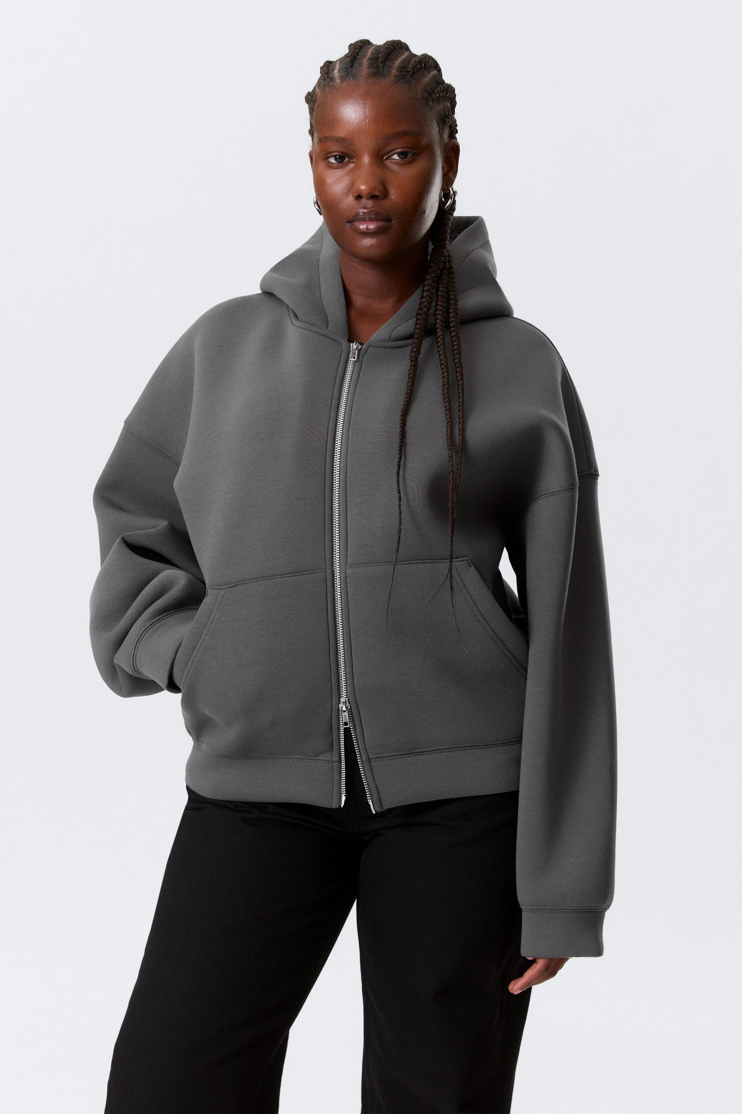 Oversized Scuba-Zip-Hoodie