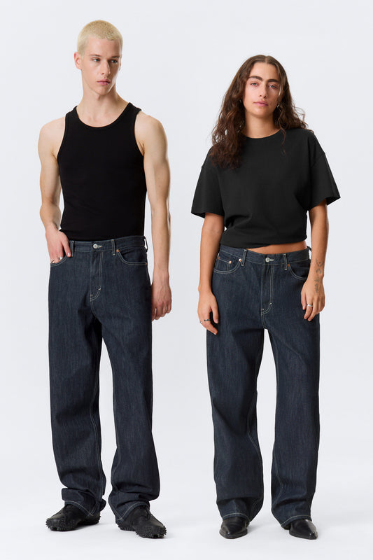 Galaxy Mid Waist Loose Straight Leg Jeans