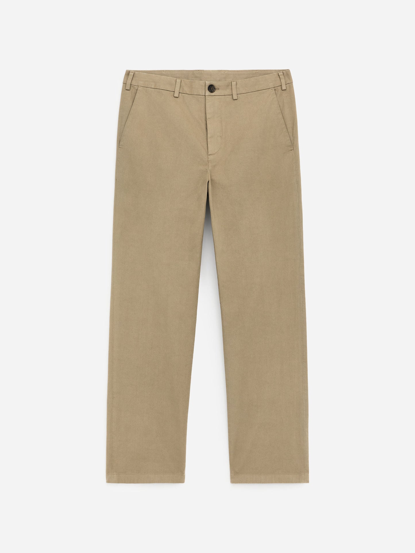 Gerade geschnittene Chino aus Baumwolle-Beige-18608