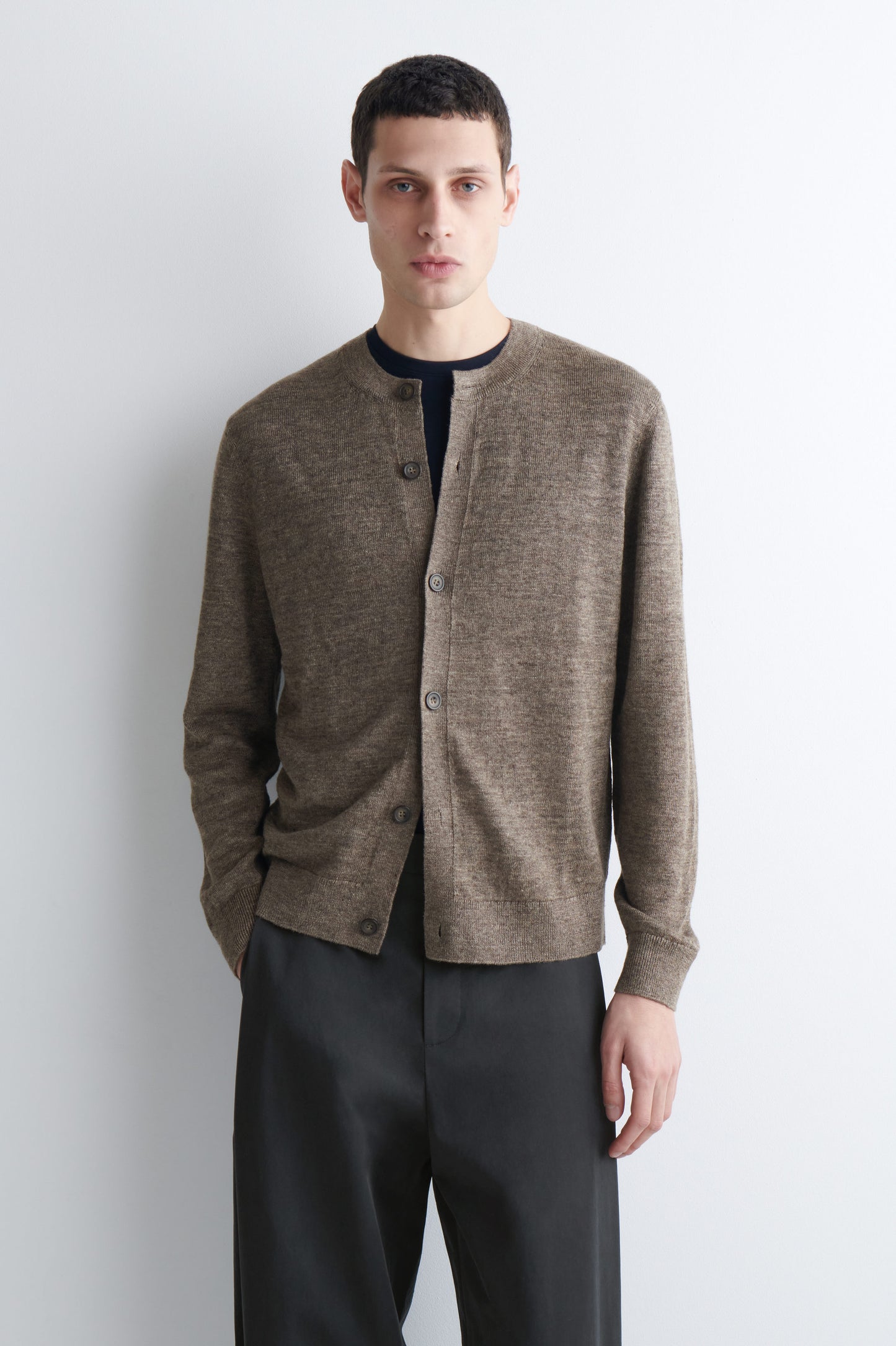 KNITTED LINEN CARDIGAN
