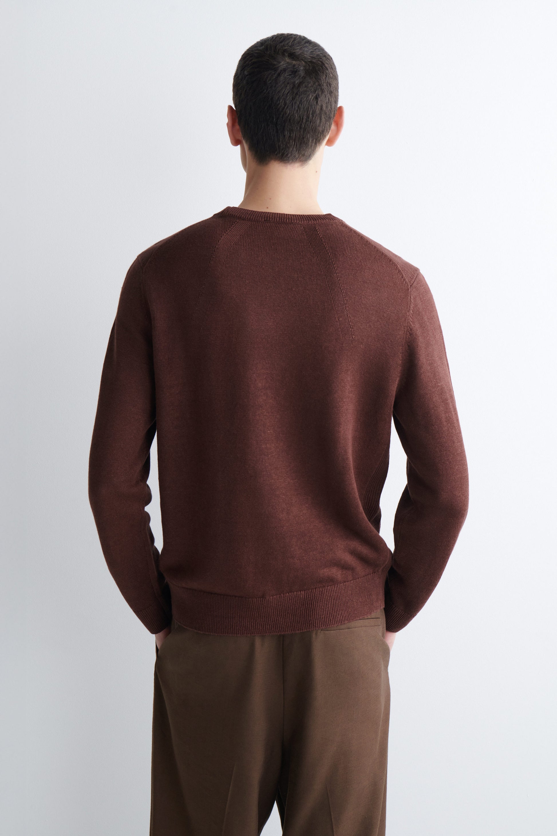 KNITTED LINEN CREW-NECK JUMPER
