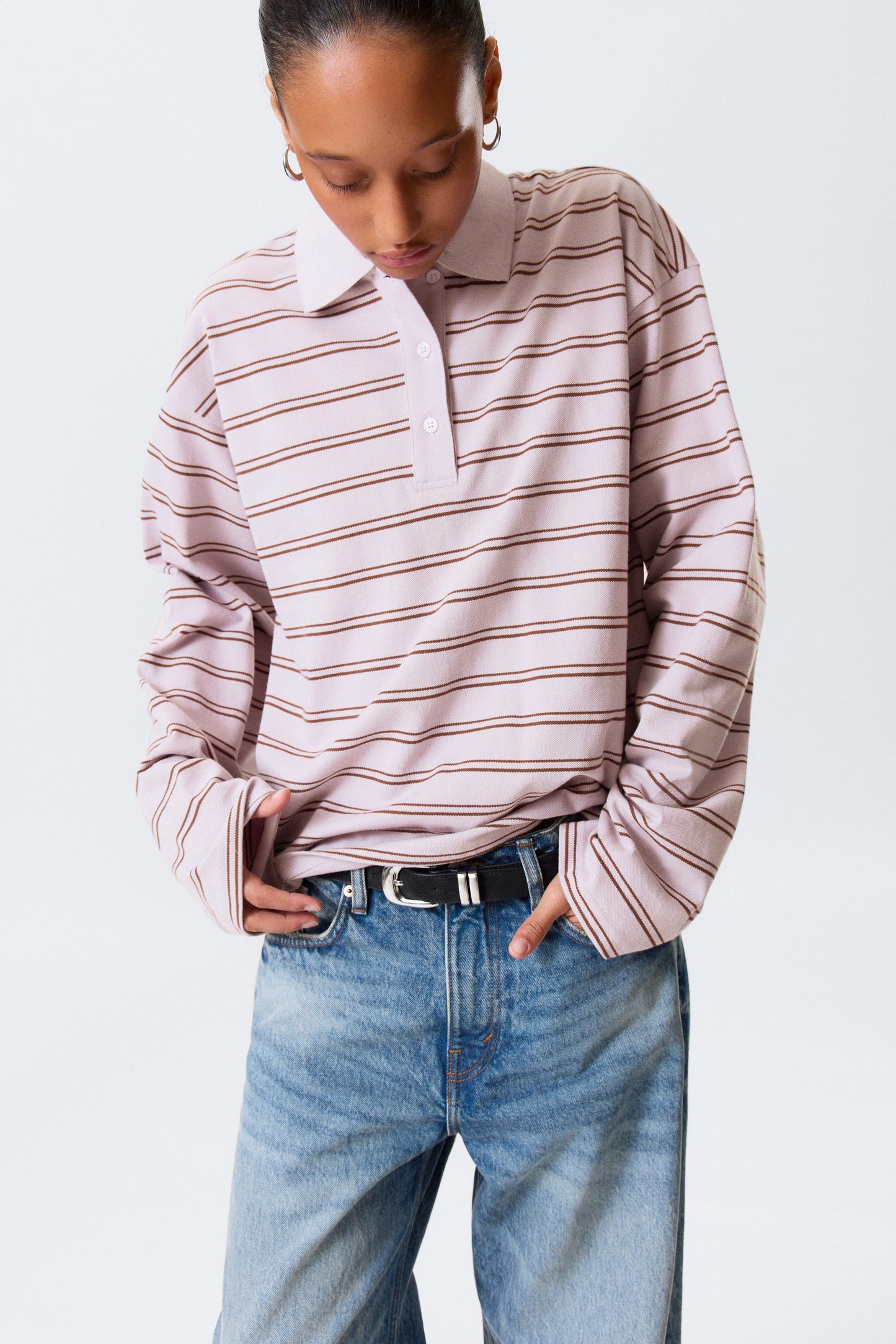 Langärmliges Poloshirt aus Baumwolle