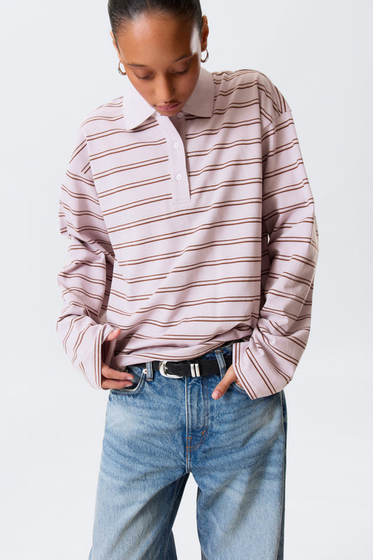 Langärmliges Poloshirt aus Baumwolle
