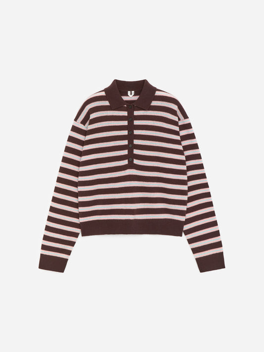 Polopullover aus Wolle-Braun-18026