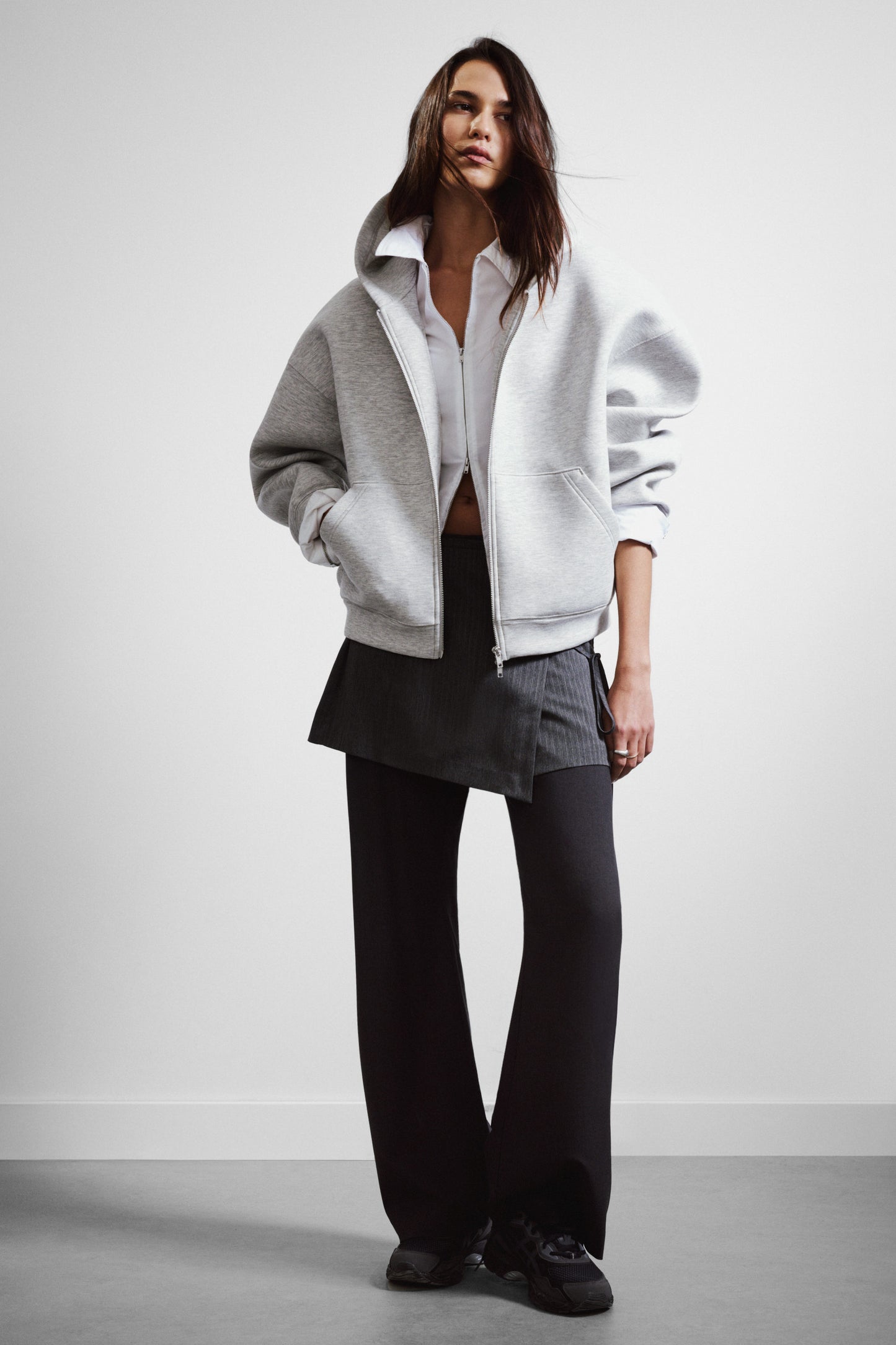 Oversized Scuba-Zip-Hoodie