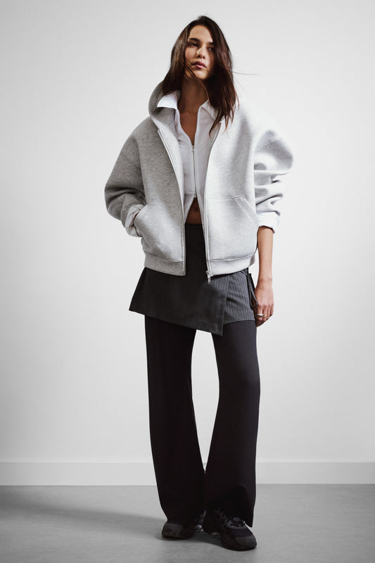Oversized Scuba-Zip-Hoodie