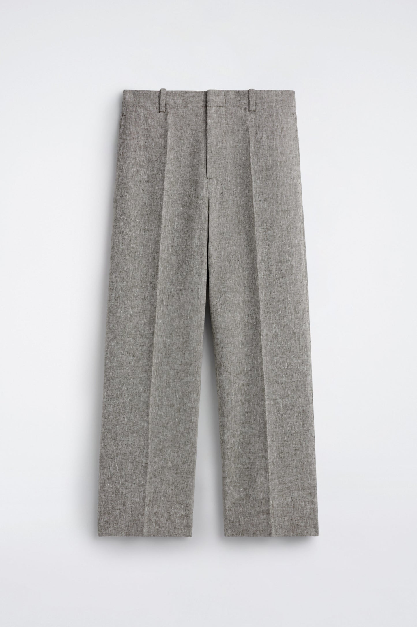 LINEN RELAXED-FIT STRAIGHT-LEG TROUSERS