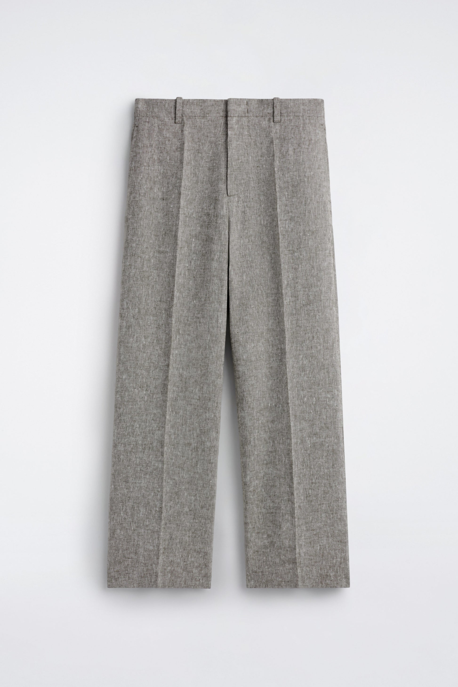 LINEN RELAXED-FIT STRAIGHT-LEG TROUSERS