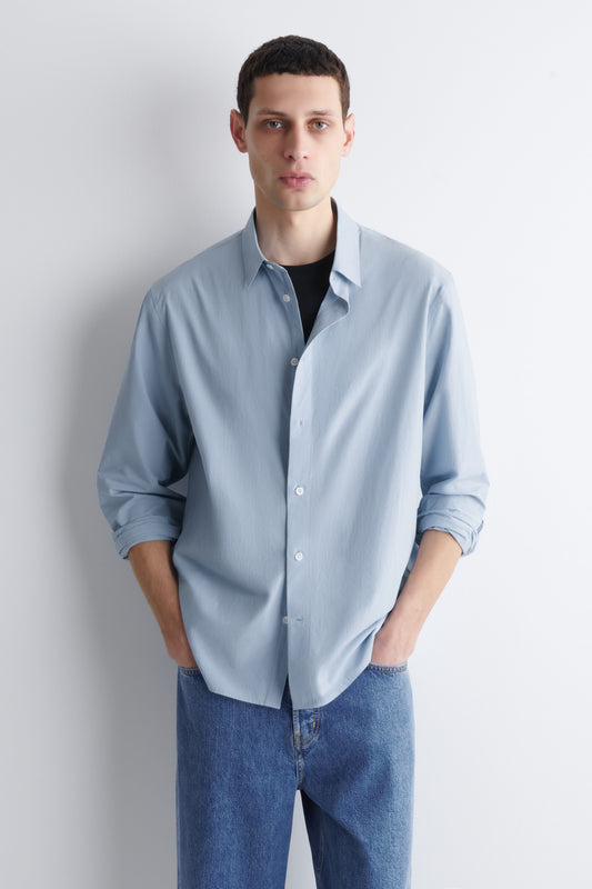 RELAXED PIMA COTTON-POPLIN SHIRT