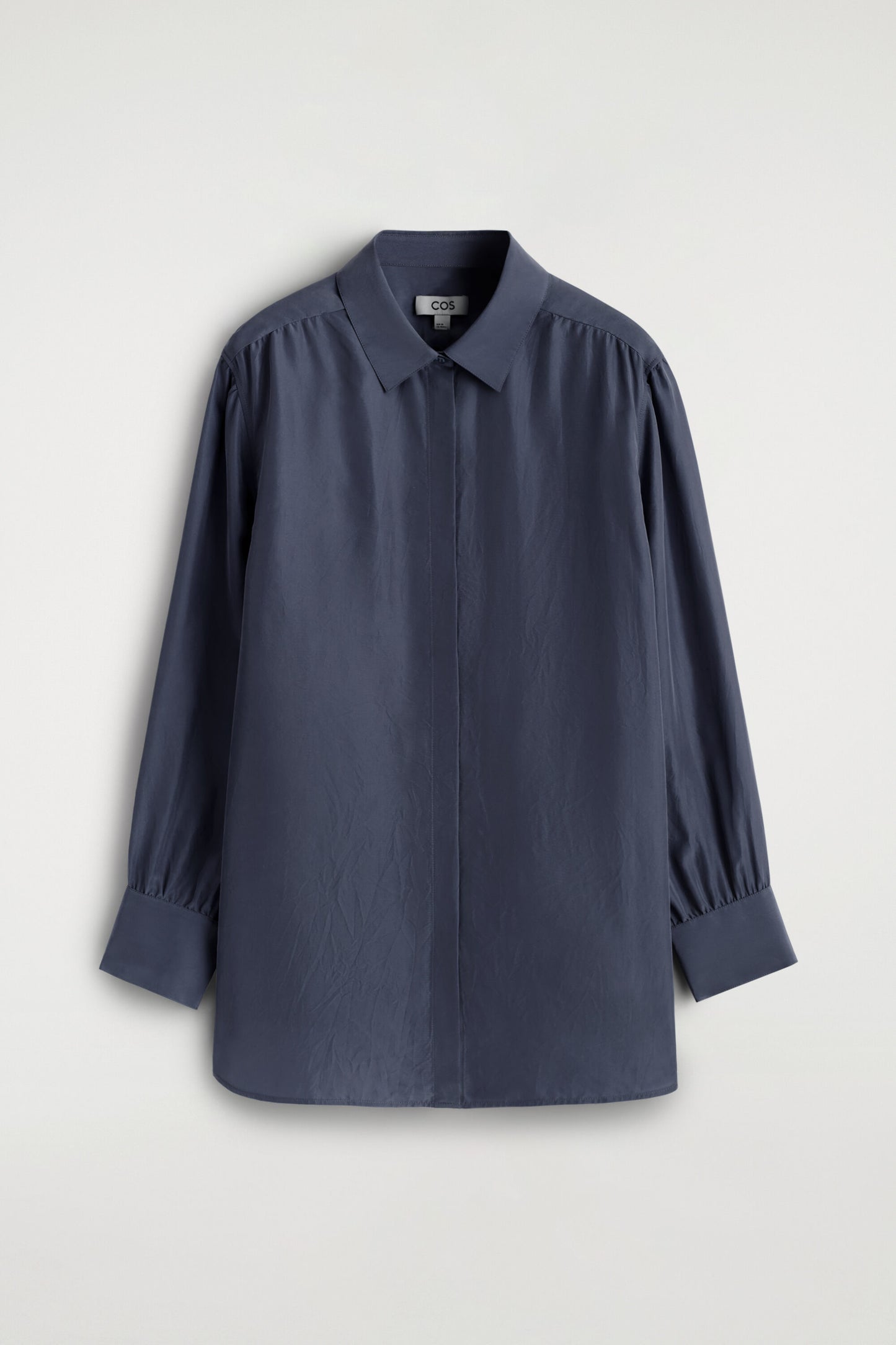 GATHERED CRINKLED-SILK SHIRT