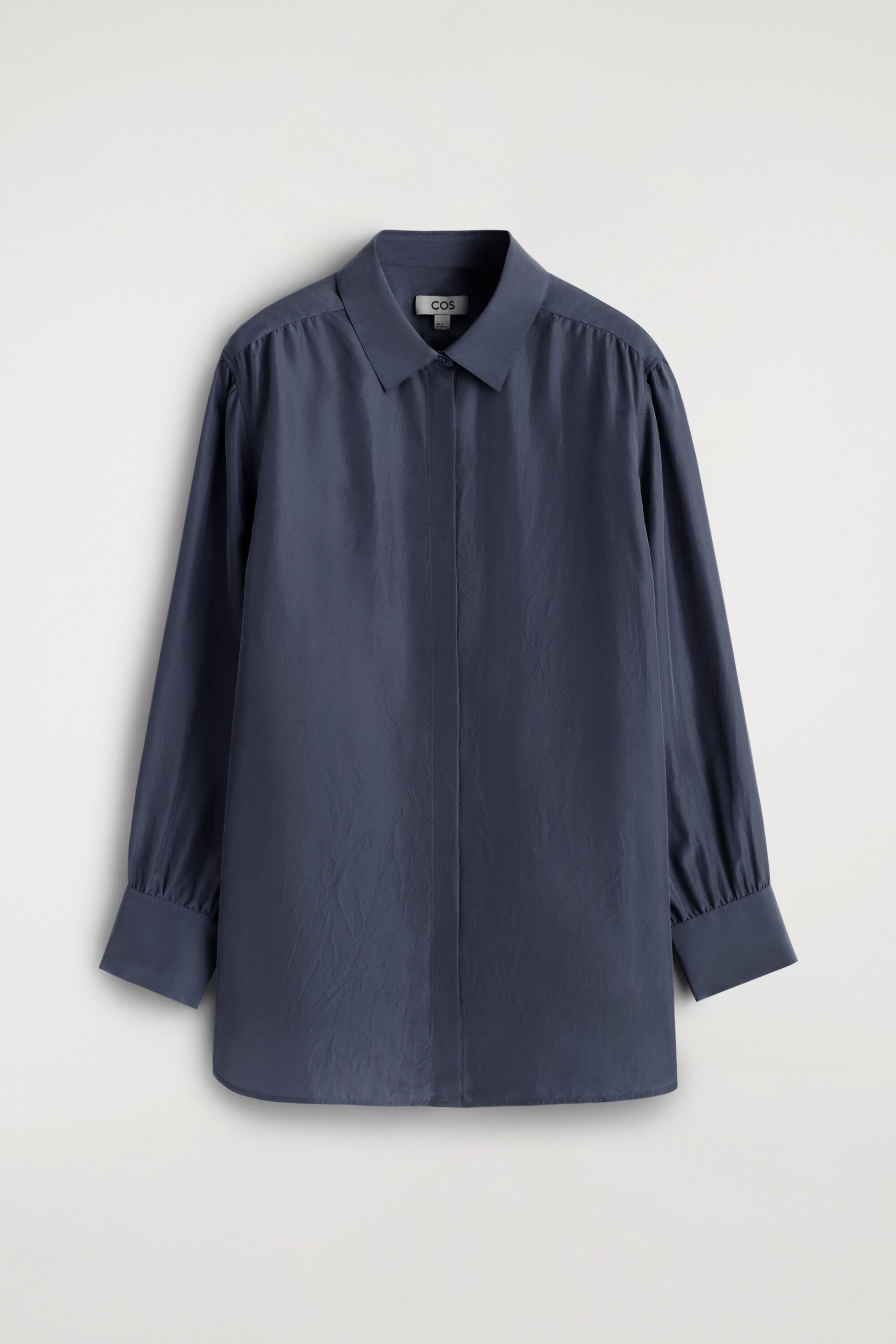 GATHERED CRINKLED-SILK SHIRT