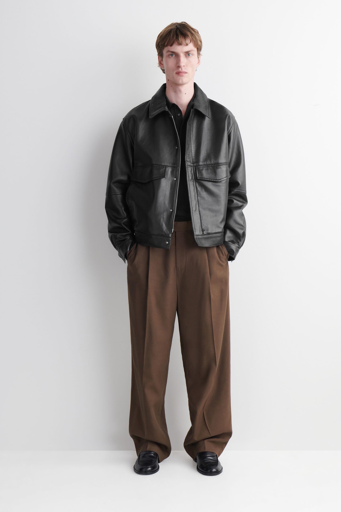 LEATHER BLOUSON JACKET