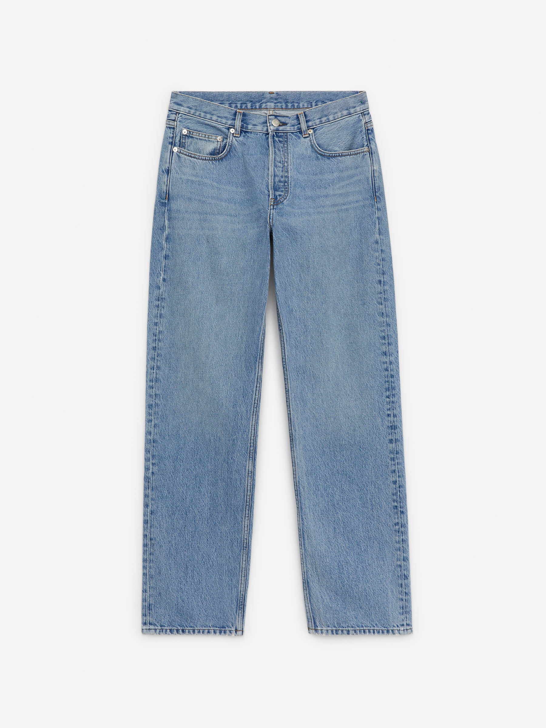 OCEAN Loose Straight Jeans-Blau-14549