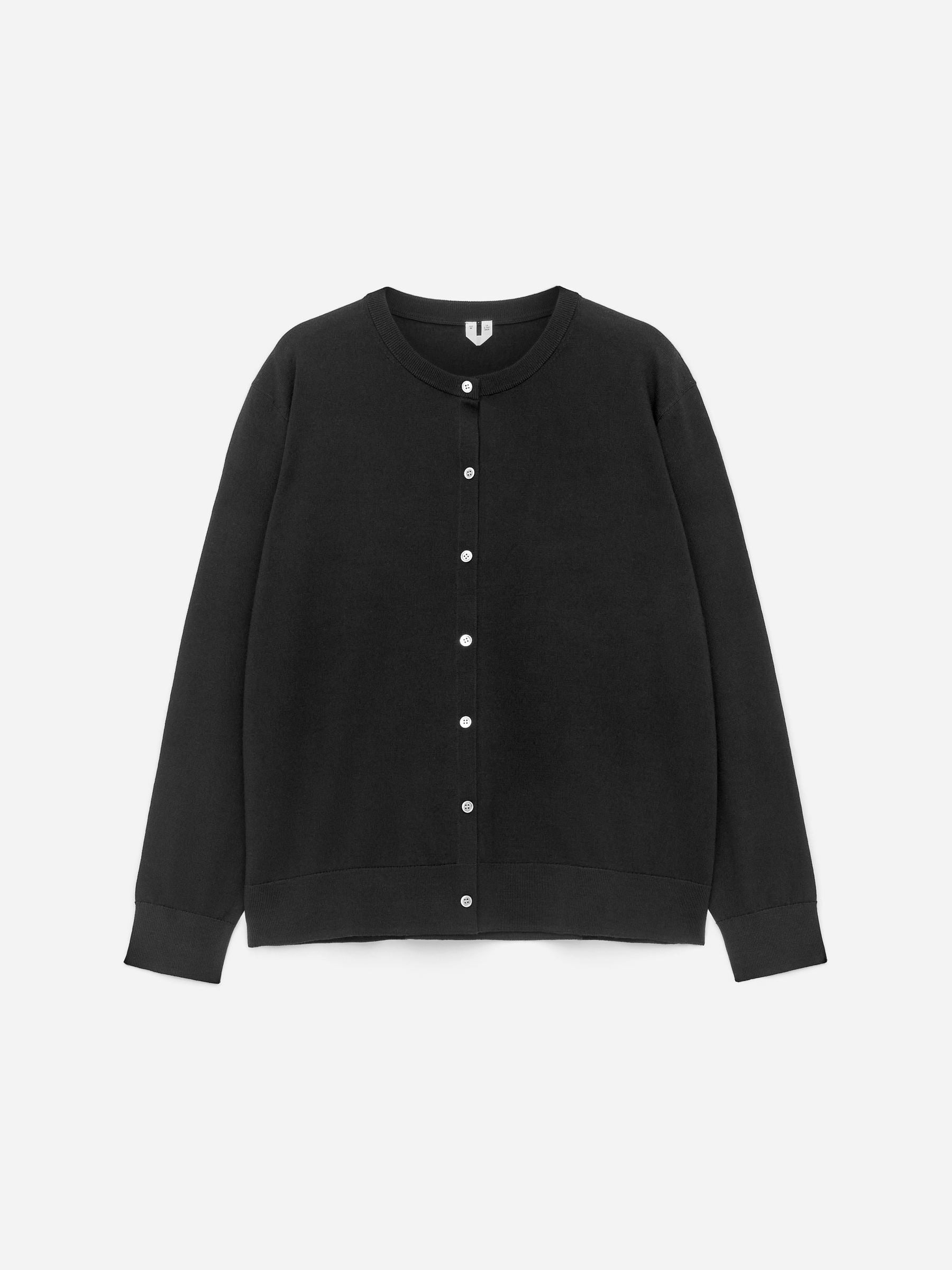Strickjacke aus Merinowolle-Schwarz-17702
