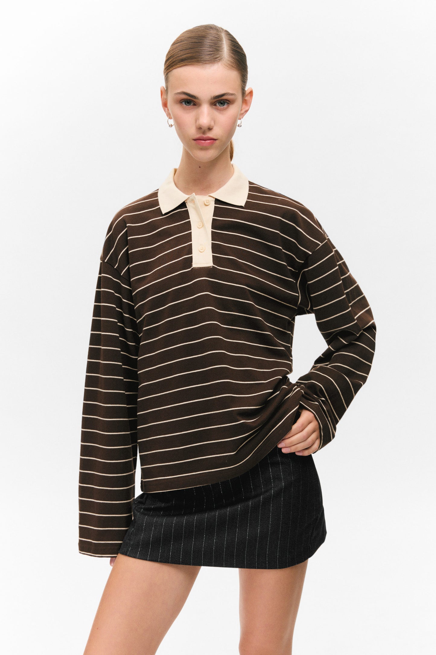 Langärmliges Poloshirt aus Baumwolle