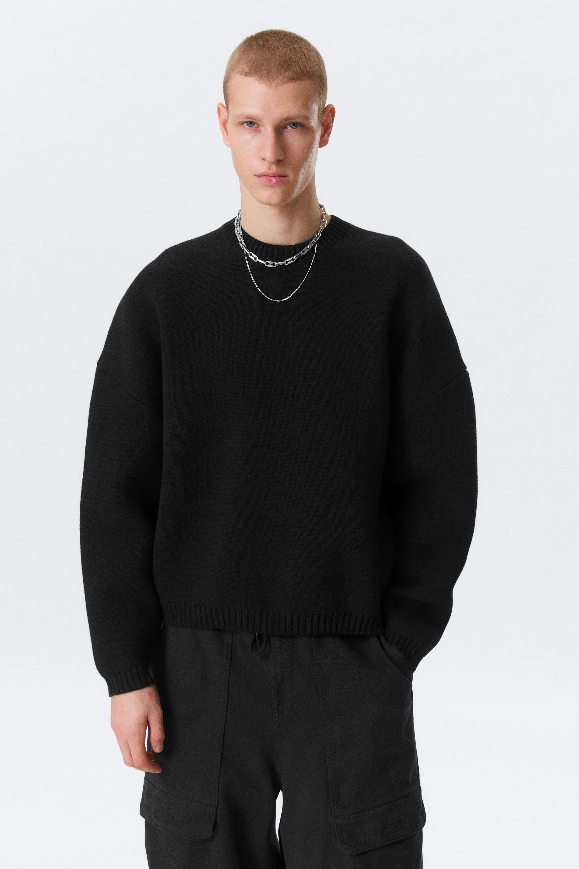 Oversize-Pullover aus schwerer Baumwolle