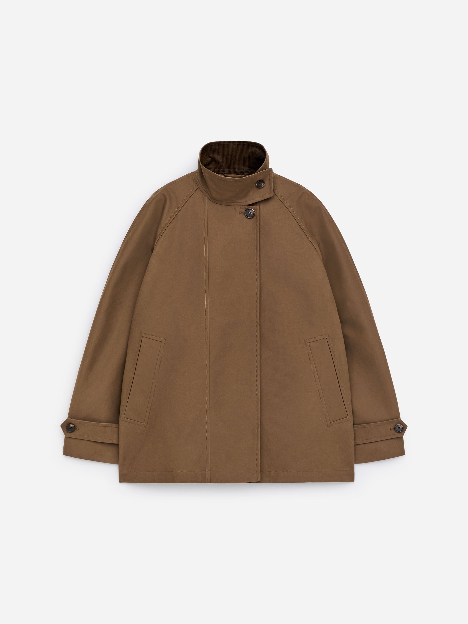 Jacke mit Cordkragen-Braun-17918