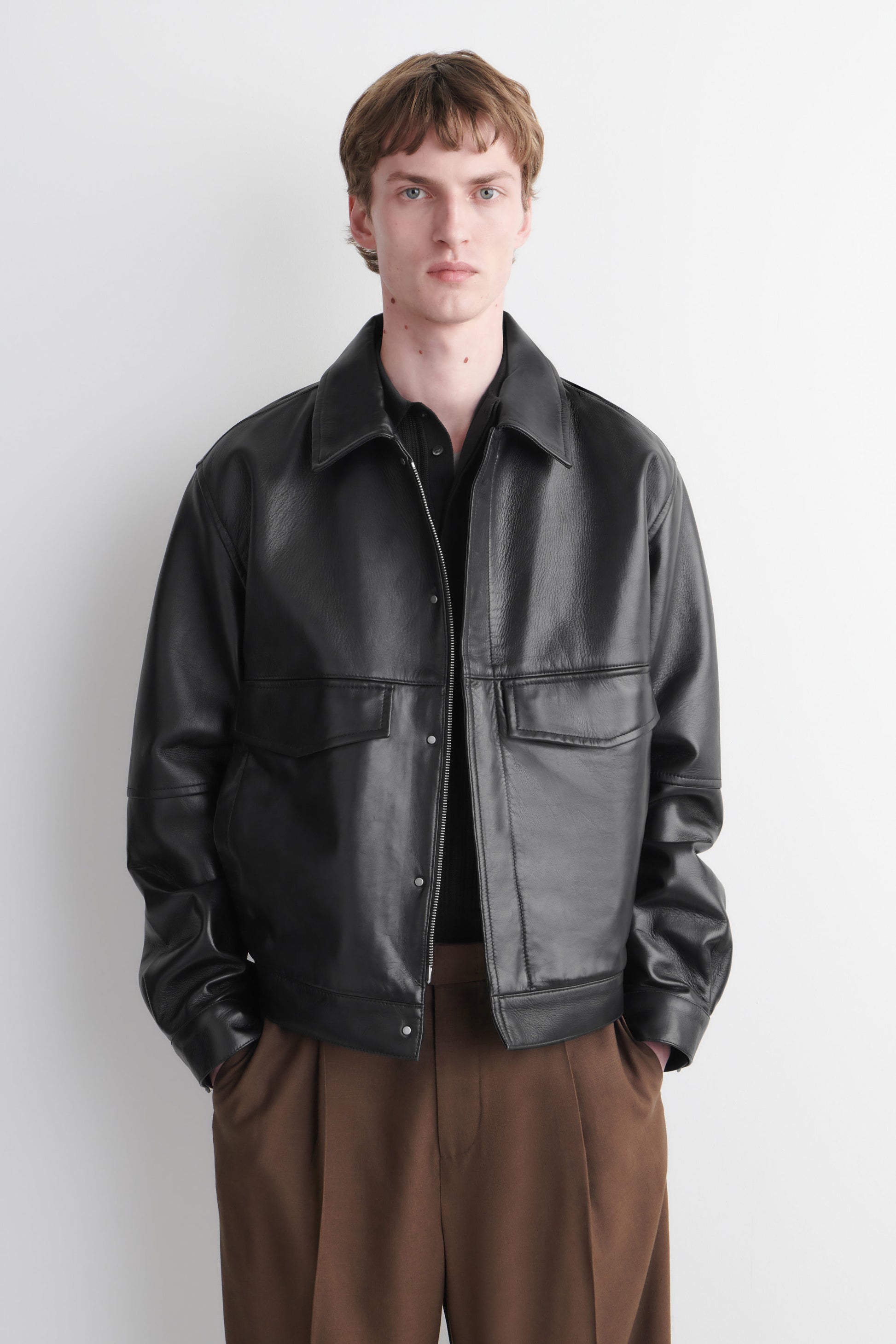 LEATHER BLOUSON JACKET