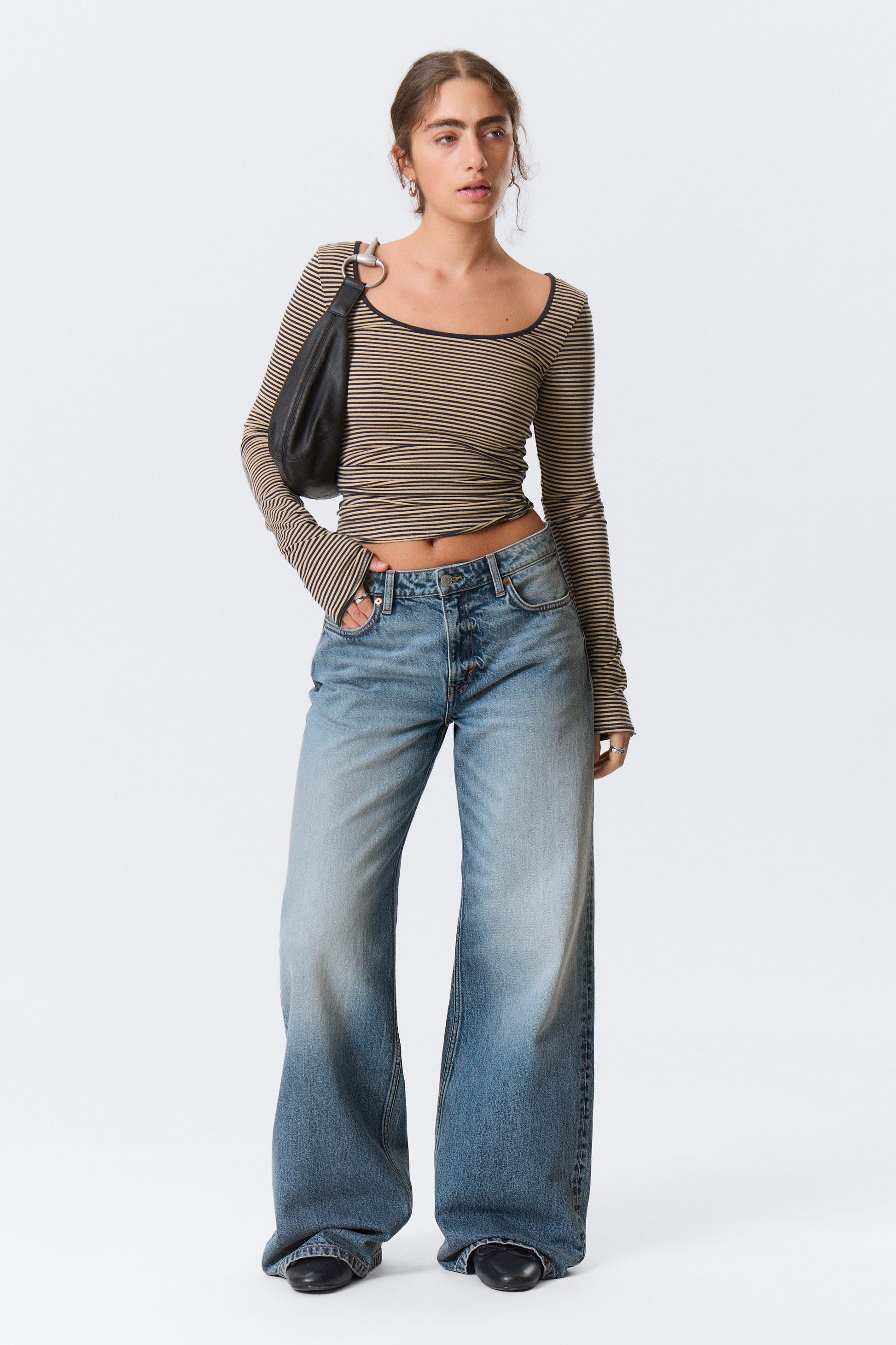 Paz Mid Waist Loose Wide Leg Jeans