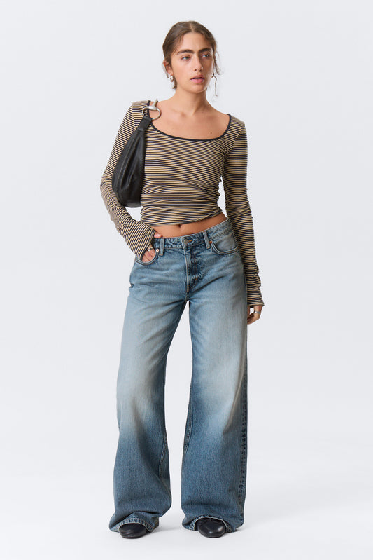 Paz Mid Waist Loose Wide Leg Jeans