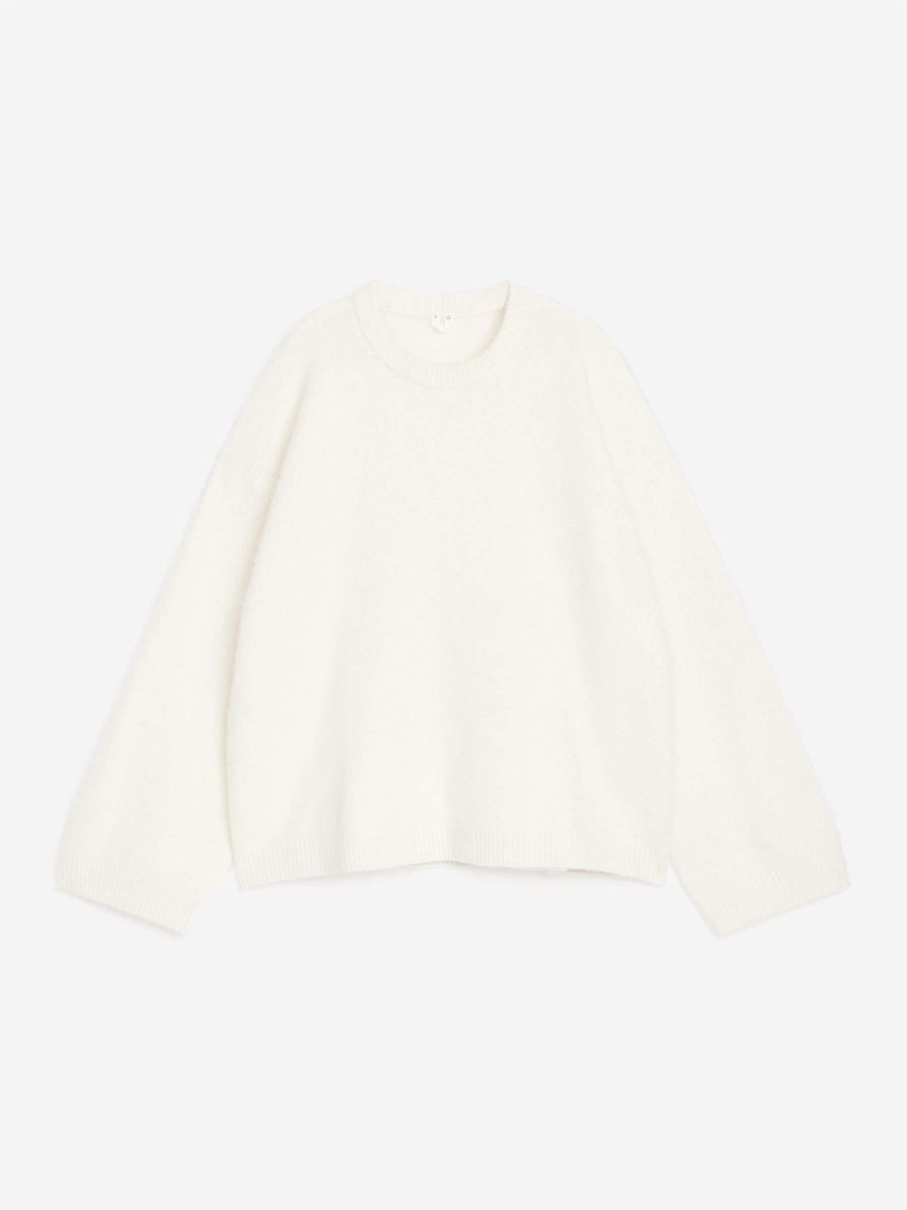 Pullover aus Alpakawolle und Wolle-Weiß-12847