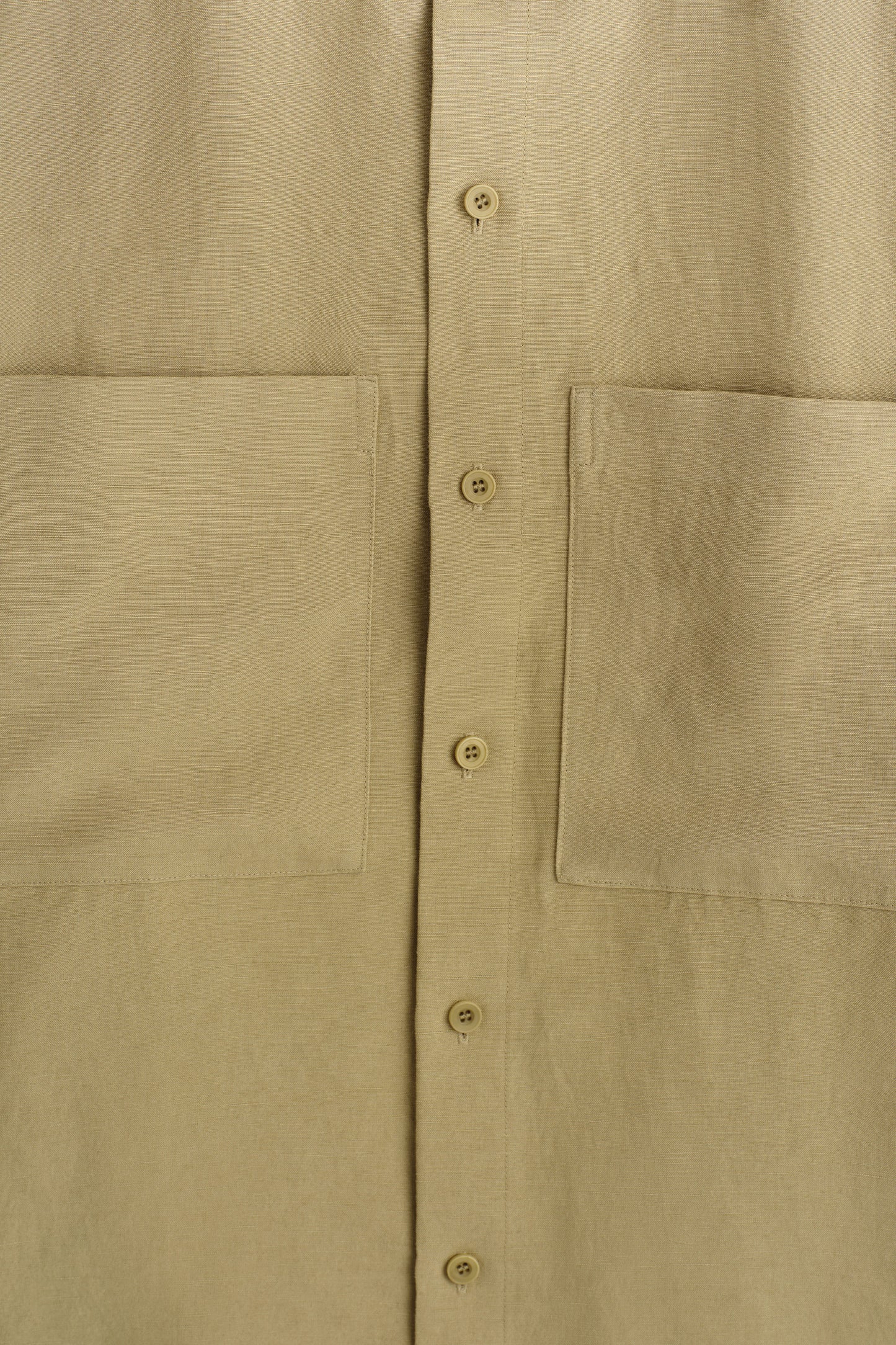 OVERSIZED GRANDAD-COLLAR LINEN SHIRT