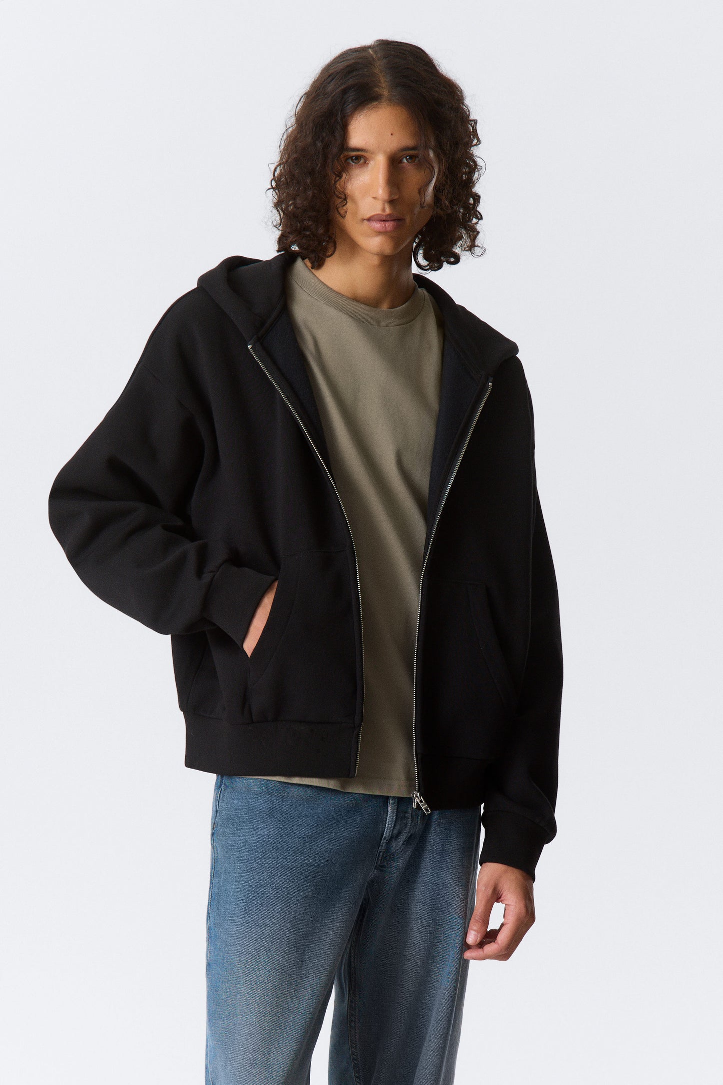 Weit geschnittener Zip-Hoodie