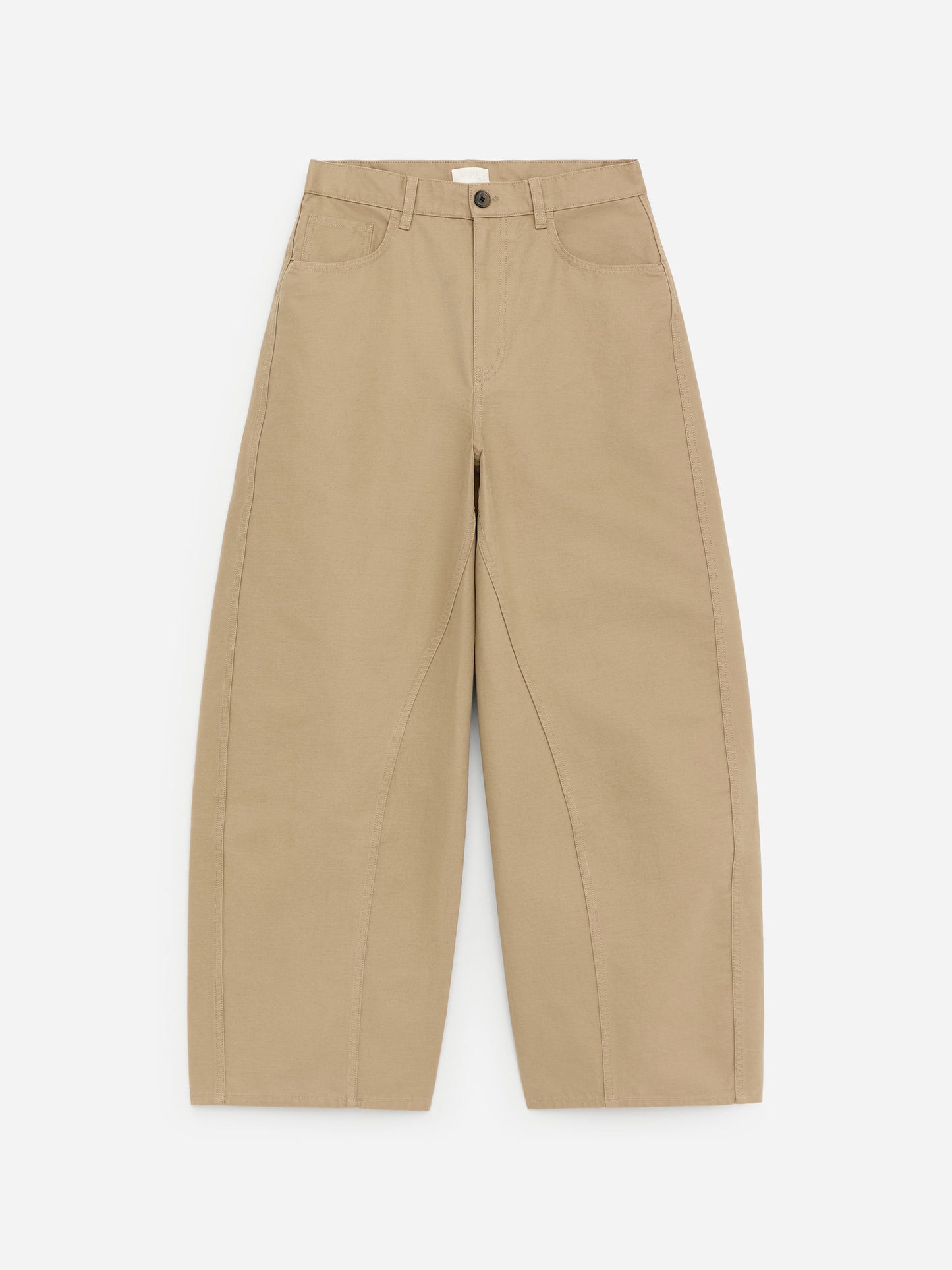 Barrel-Hose aus Baumwolle-Beige-18542