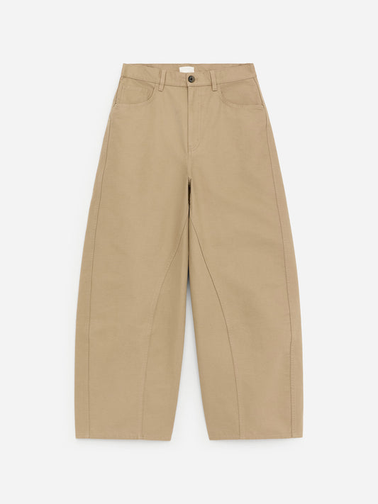 Barrel-Hose aus Baumwolle-Beige-18542