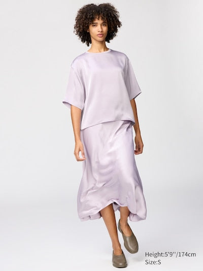 Satin Oversized Short Blouse (Half Sleeve)