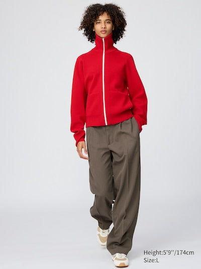 Pleated Wide Tapered Trousers