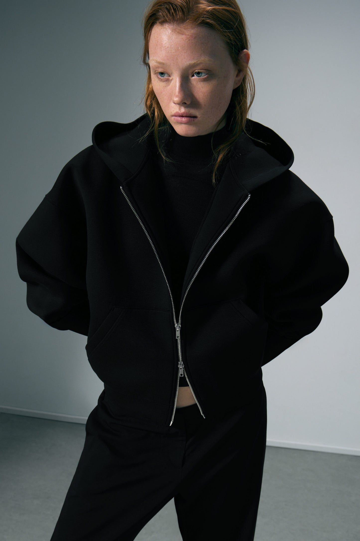 Oversized Scuba-Zip-Hoodie