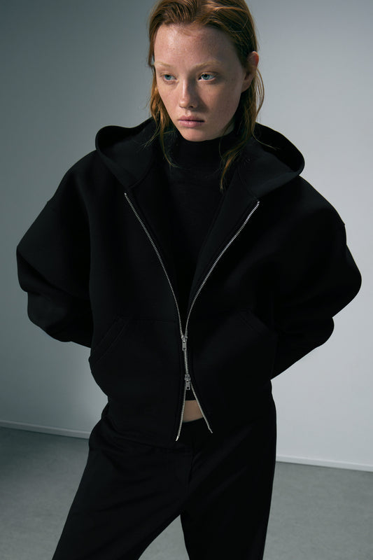 Oversized Scuba-Zip-Hoodie